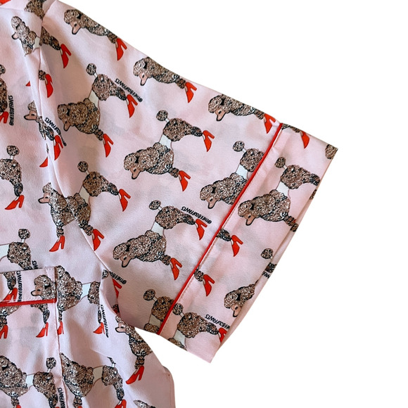 Pink Poodle Pajama Shorts Set Size SMALL by Bouffants & Broken Hearts New - Picture 11 of 16